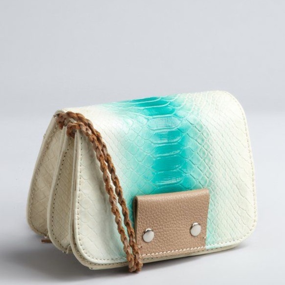 NWT Kelsi Dagger Spencer Crossbody Bag Egg Shell/Turquoise - Picture 1 of 8